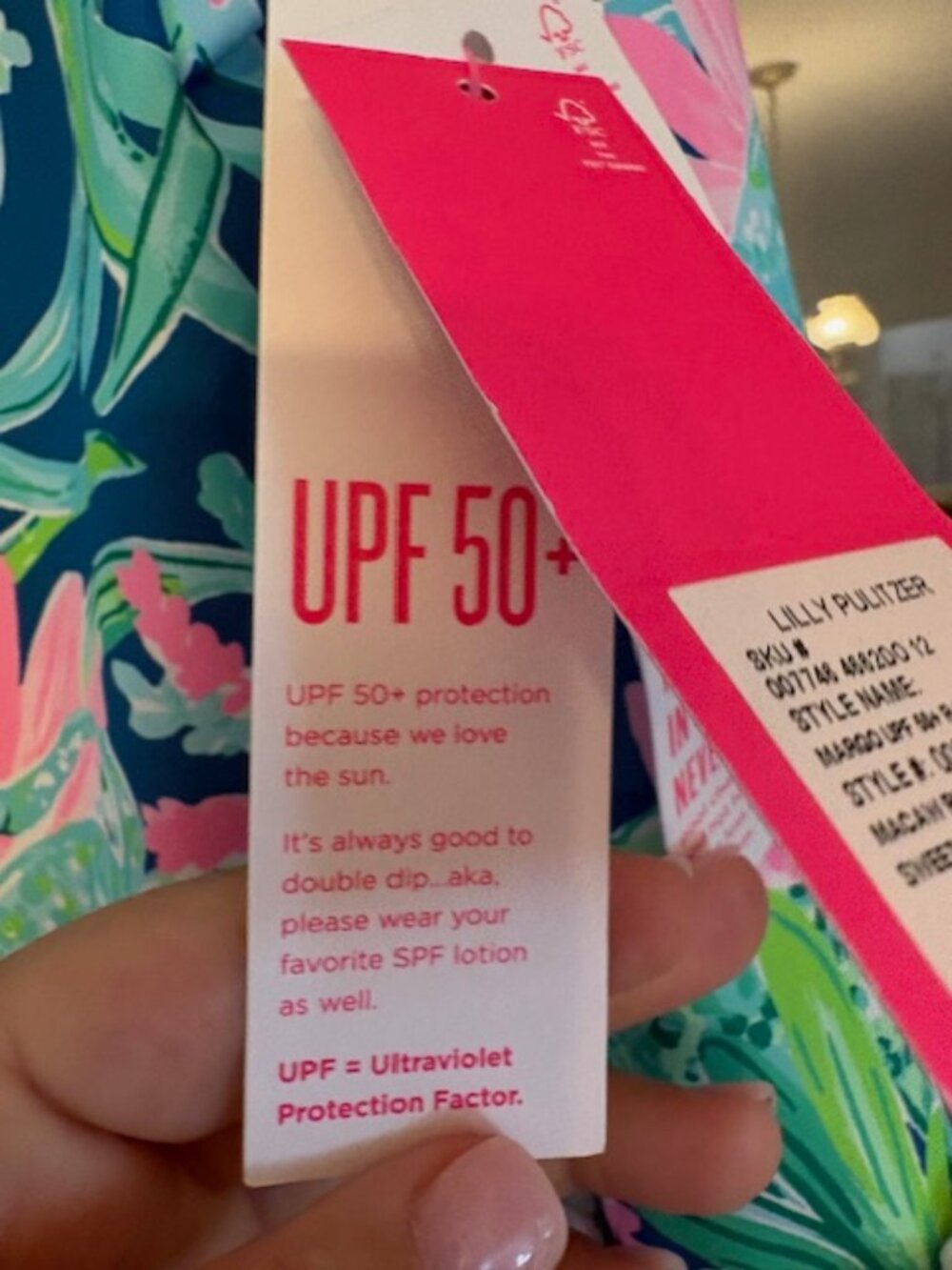 Lilly Pulitzer Margo UPF 50+ Rashguard, Size 12 - Picture 7 of 7